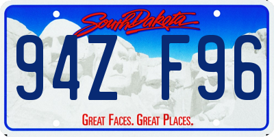SD license plate 94ZF96