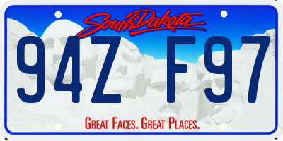 SD license plate 94ZF97