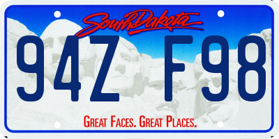 SD license plate 94ZF98