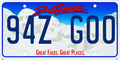 SD license plate 94ZG00