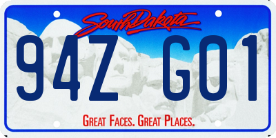 SD license plate 94ZG01