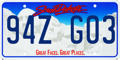 SD license plate 94ZG03