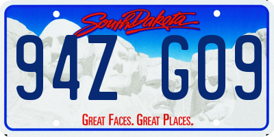 SD license plate 94ZG09
