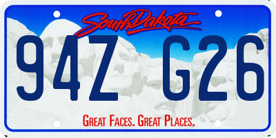 SD license plate 94ZG26