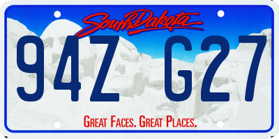 SD license plate 94ZG27