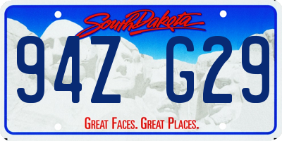 SD license plate 94ZG29