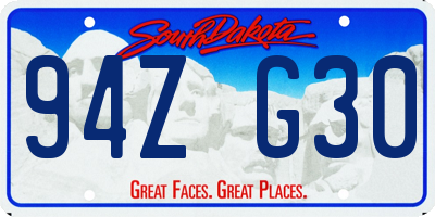 SD license plate 94ZG30