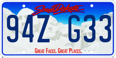 SD license plate 94ZG33