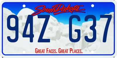 SD license plate 94ZG37