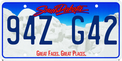 SD license plate 94ZG42