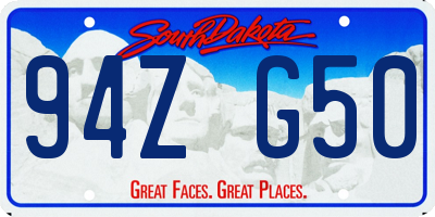 SD license plate 94ZG50