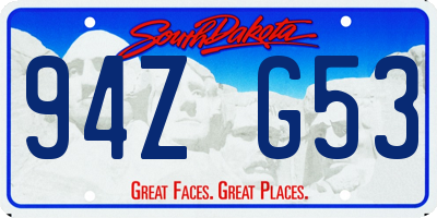 SD license plate 94ZG53