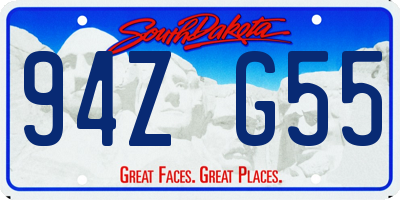 SD license plate 94ZG55