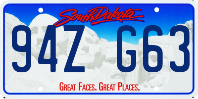 SD license plate 94ZG63