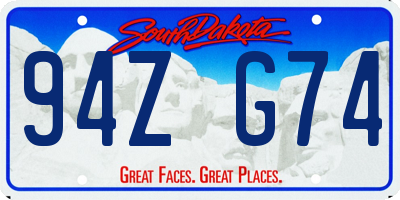 SD license plate 94ZG74