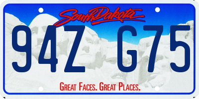 SD license plate 94ZG75