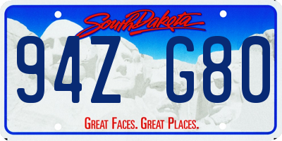 SD license plate 94ZG80