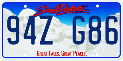 SD license plate 94ZG86