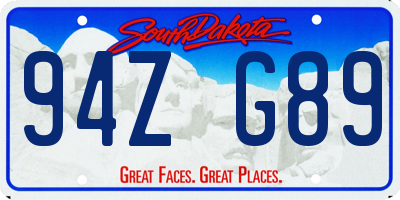 SD license plate 94ZG89