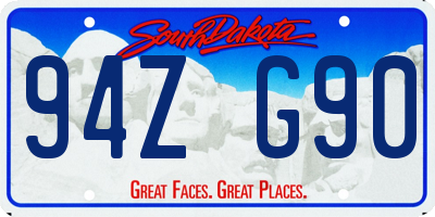 SD license plate 94ZG90