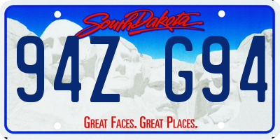 SD license plate 94ZG94