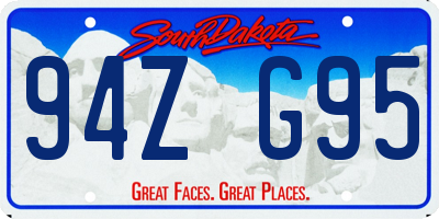 SD license plate 94ZG95