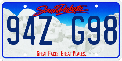 SD license plate 94ZG98