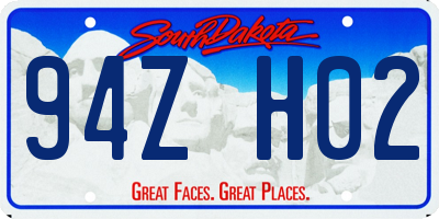 SD license plate 94ZH02