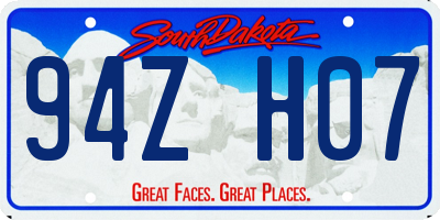 SD license plate 94ZH07