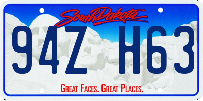 SD license plate 94ZH63