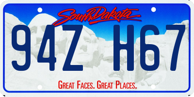 SD license plate 94ZH67