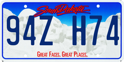 SD license plate 94ZH74