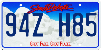 SD license plate 94ZH85