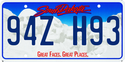 SD license plate 94ZH93