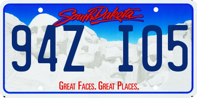 SD license plate 94ZI05