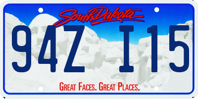 SD license plate 94ZI15