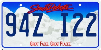 SD license plate 94ZI22