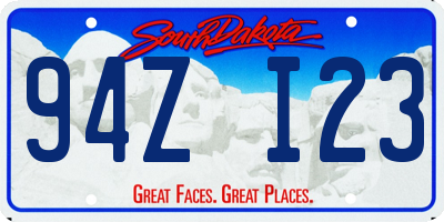 SD license plate 94ZI23