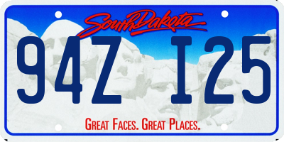 SD license plate 94ZI25