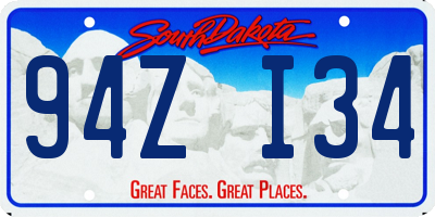 SD license plate 94ZI34