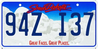 SD license plate 94ZI37