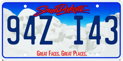 SD license plate 94ZI43