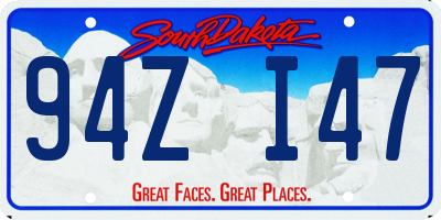 SD license plate 94ZI47