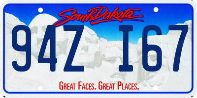 SD license plate 94ZI67