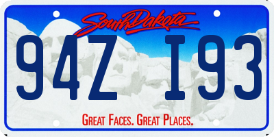 SD license plate 94ZI93