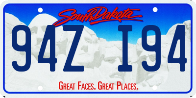 SD license plate 94ZI94