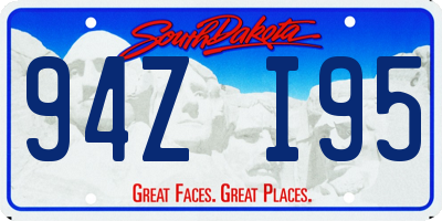 SD license plate 94ZI95