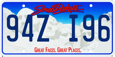 SD license plate 94ZI96