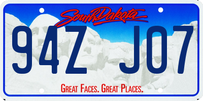 SD license plate 94ZJ07