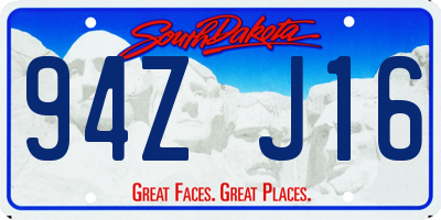 SD license plate 94ZJ16